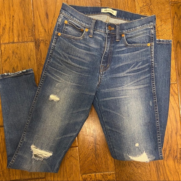 Madewell Denim - Madewell 9” High Riser Skinny Distressed Jeans